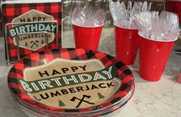 Lumberjack Birthday Supplies from Hobby Lobby
